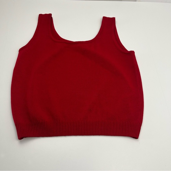 St. John Red Sweater Knit‎ Tank Top Womens Size Large Sleeveless Popover - Picture 7 of 7